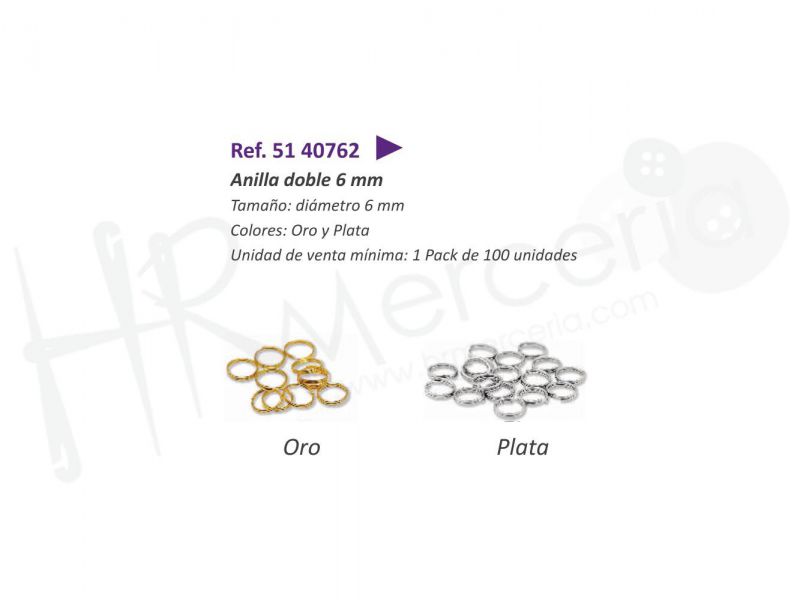 anilla doble 6 mm 40762 pack 100 ud.
