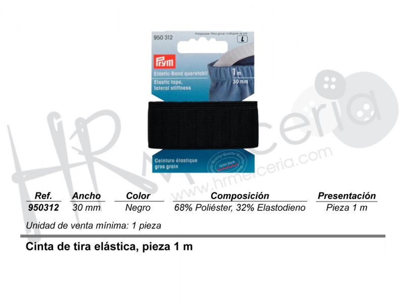 elastico 950312 slip 30mm negro