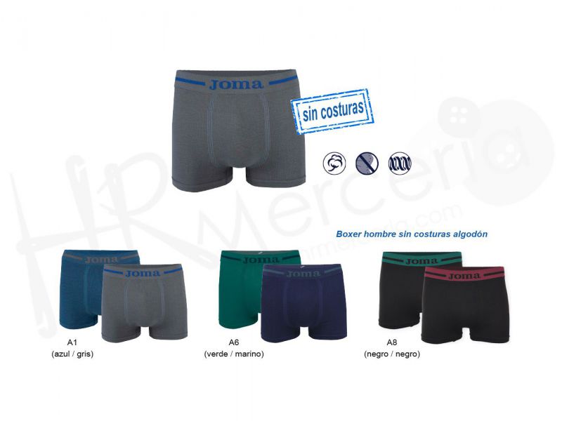 boxer cro s/costuras js8001b pack-2 ud. joma