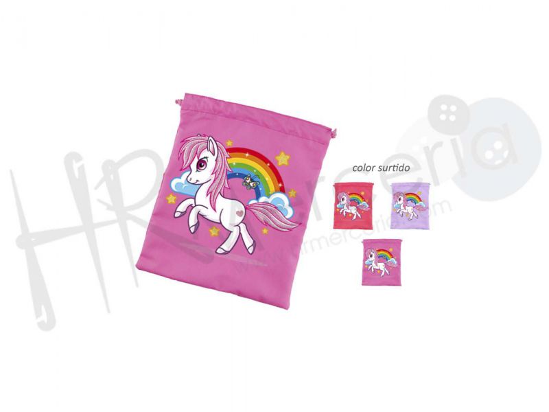 bolsa merienda estampada pony rosa bl0064