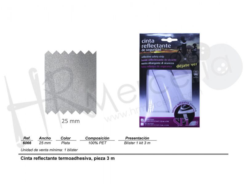 cinta reflectante 2,5 cm kit 3 mts