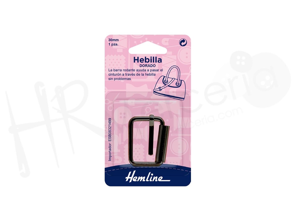 Hebilla de barra 30 mm color negro