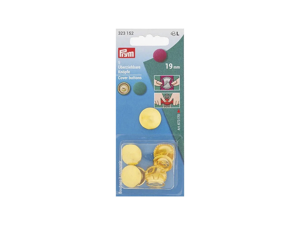 Botones revestibles 19 mm 5 pz s/herramienta