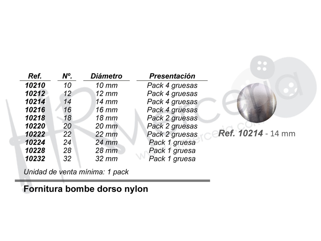 Fornitura dorso nylon 10214 Nº14 pack 4 gross