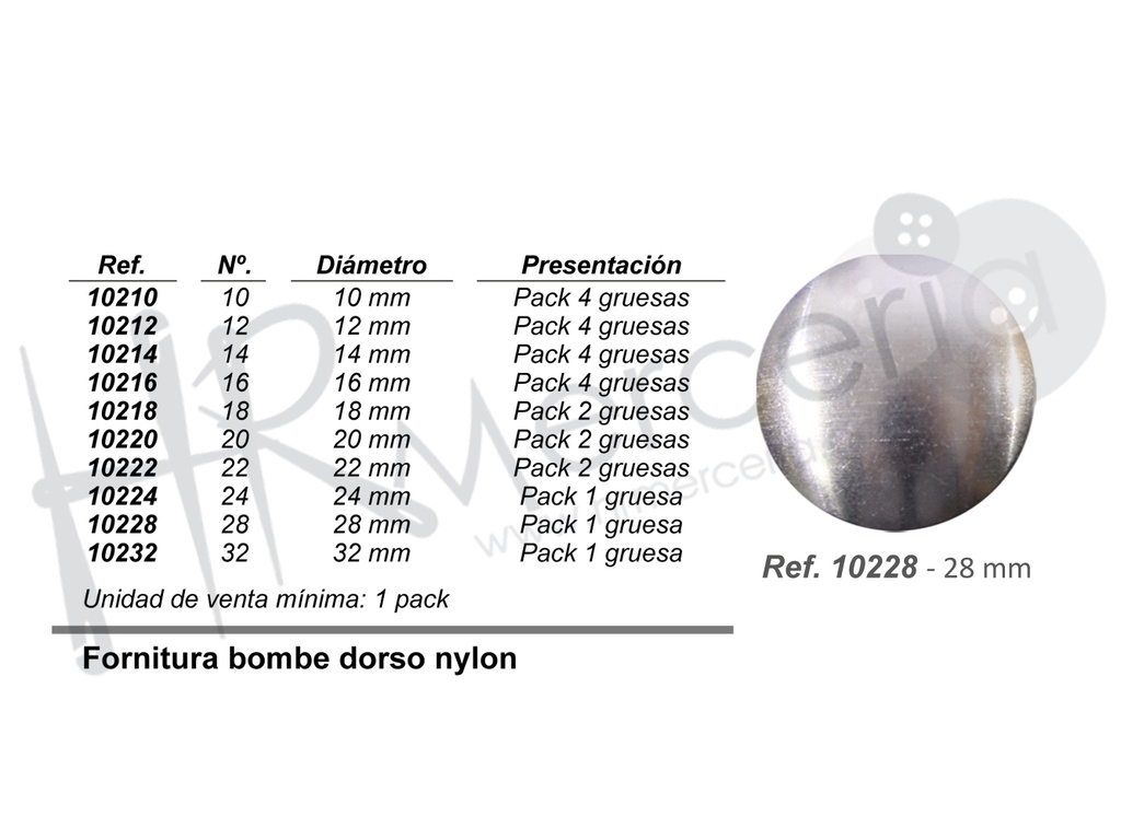 Fornitura dorso nylon 10228 Nº28 pack 1 gross