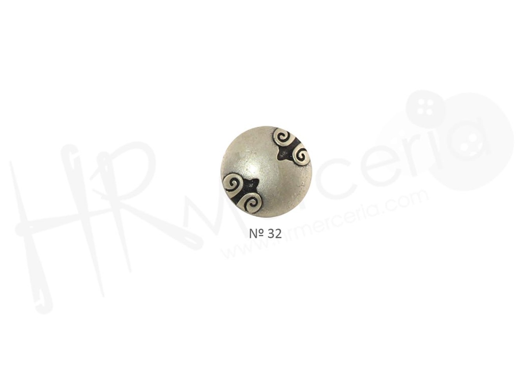 Boton liso dibujo metal 20796 talla 32