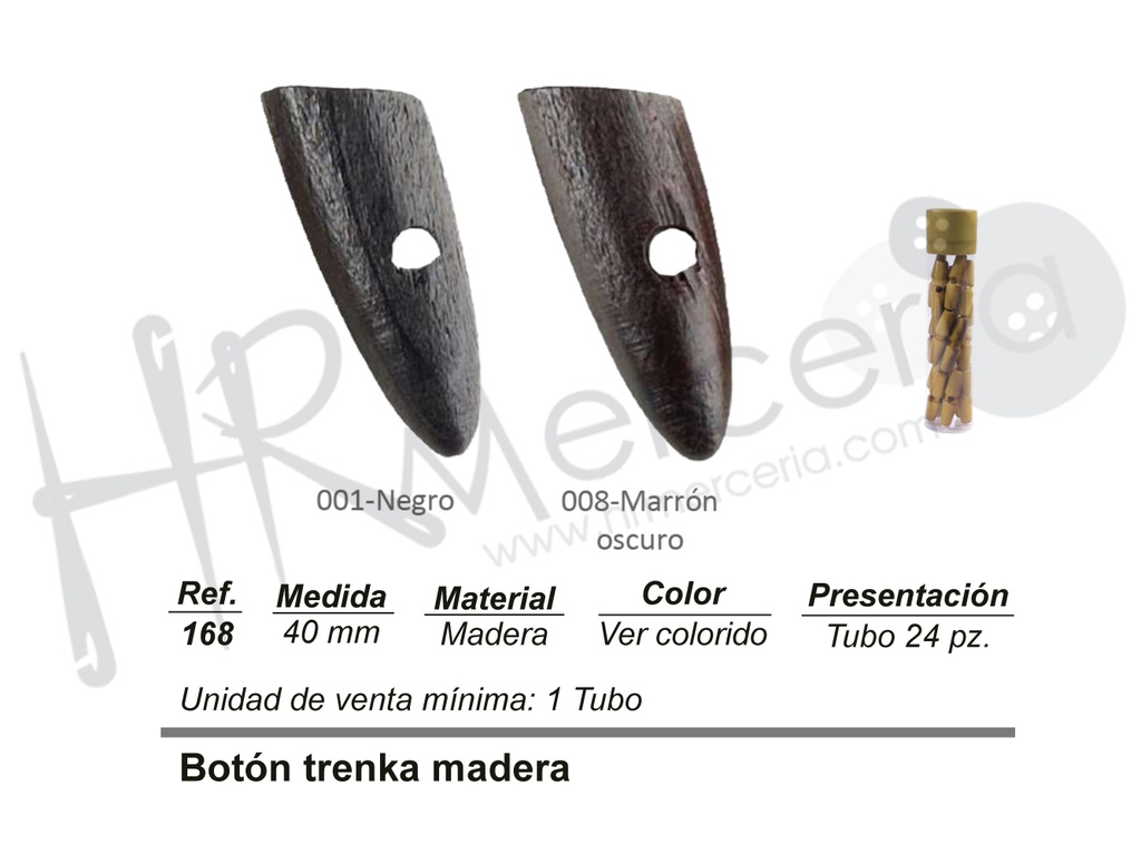 Boton trenka 40 mm madera 168