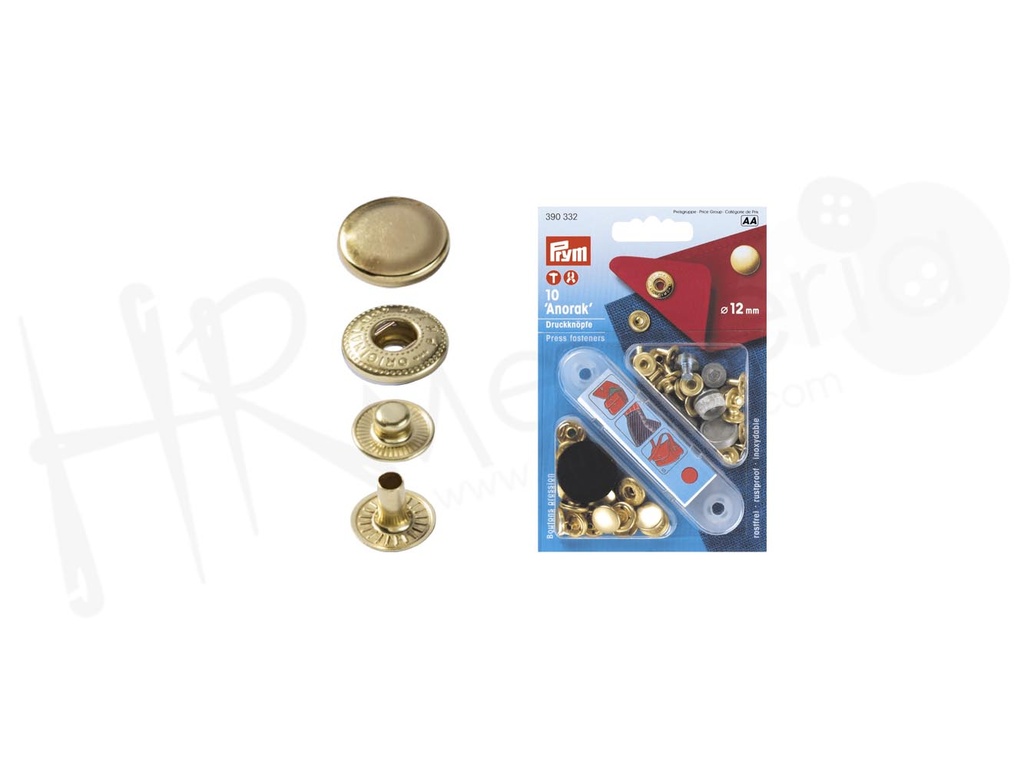 Blister Prym boton presion 12mm dorado