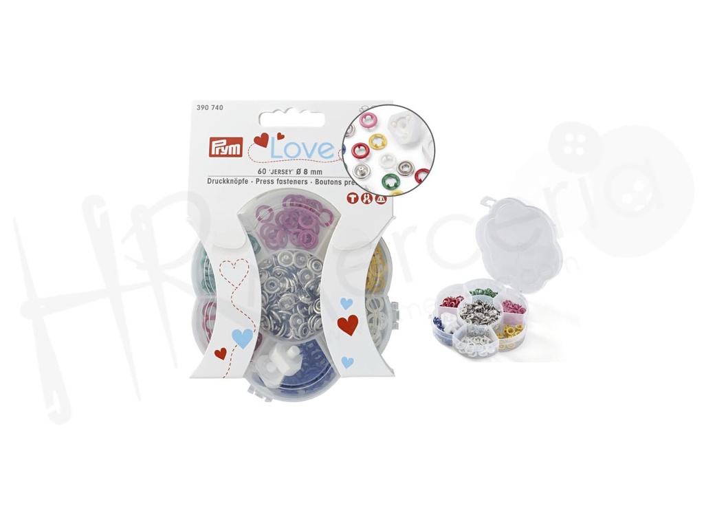 Boton presion Jersey lata.8mm multicolor 60 pz
