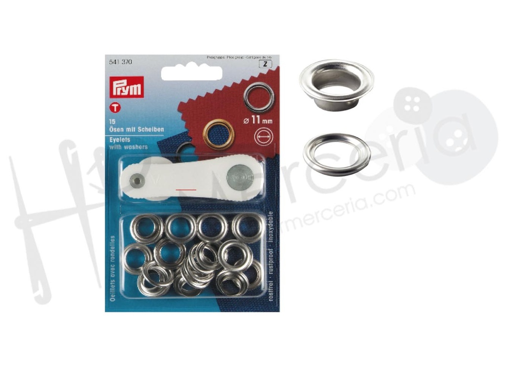 Ojetes y arandelas plata 11mm