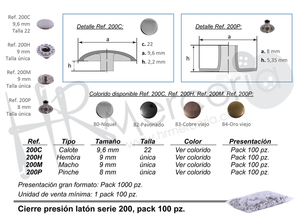 Calote serie 200 laton