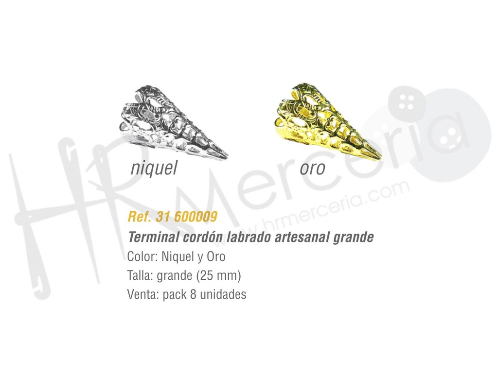 Terminal cordon labrado artesanal grande