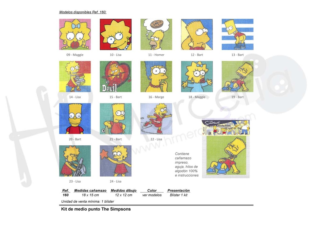 Cuadro medio punto 12X12 The Simpsons