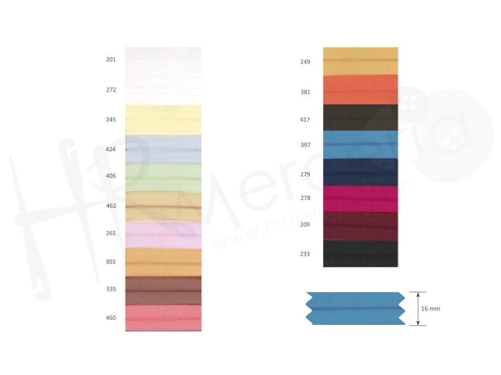 Ribete bies elastico muselina 2805 pza 25 mts