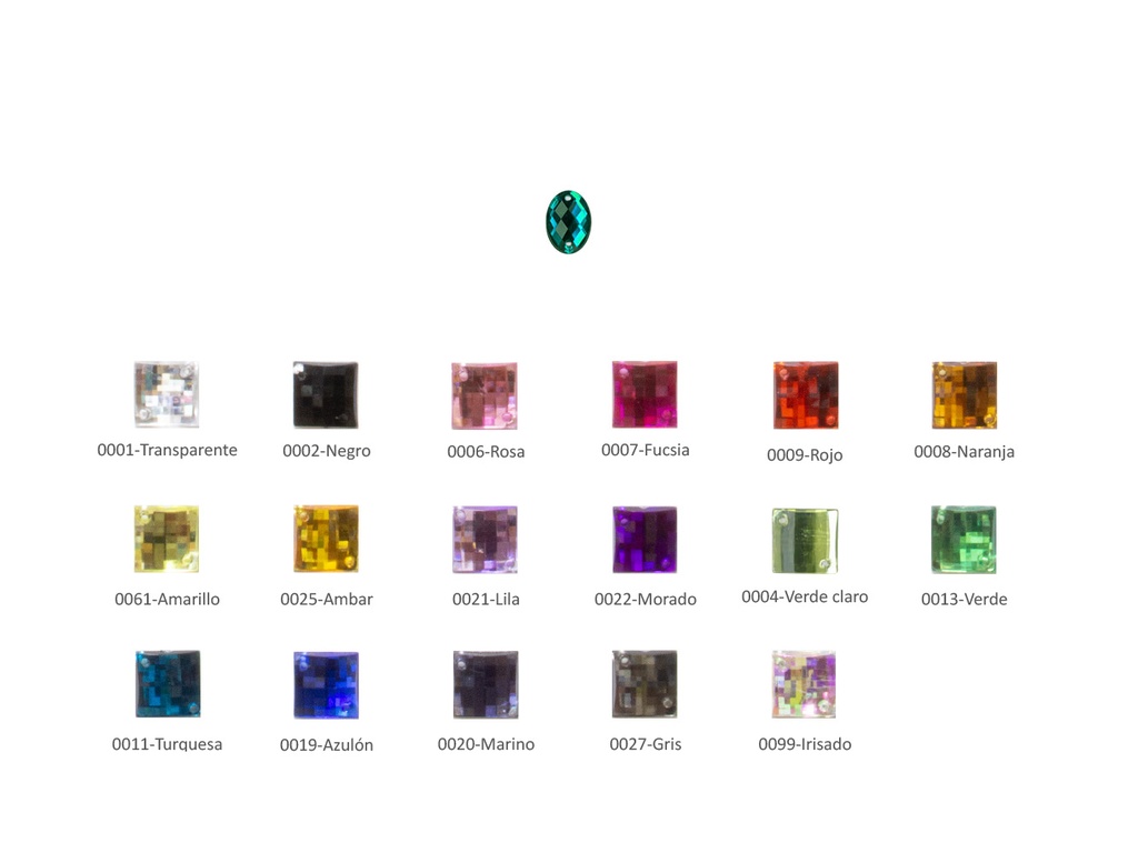 Piedra ovalada acrilica 223000 talla 101 Pack 100 ud.