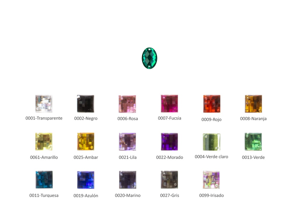 Piedra ovalada acrilica 223000 talla 131 Pack 100 ud.