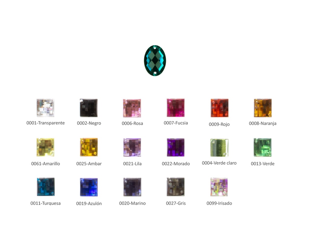 Piedra ovalada acrilica 223000 talla 182 Pack 50 ud.