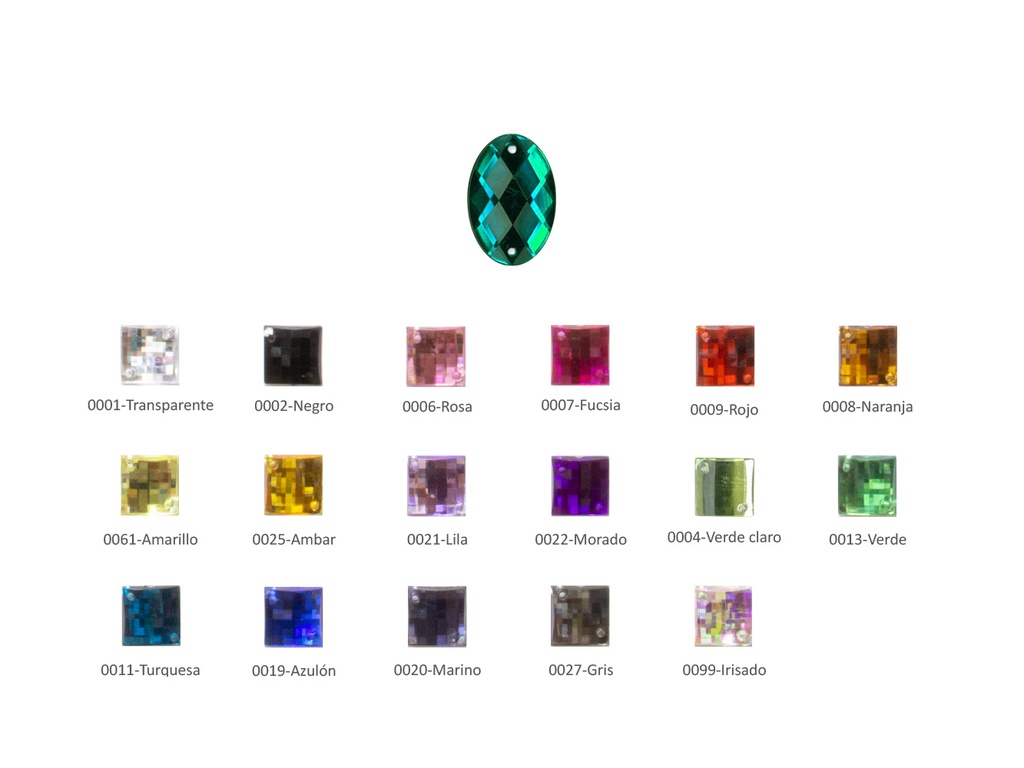 Piedra ovalada acrilica 223000 talla 213 Pack 50 ud.