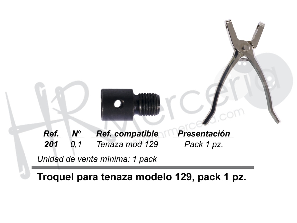 Troquel Nº 0,1 para tenaza modelo 129
