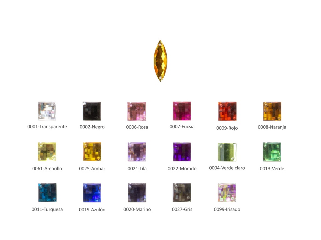 Piedra ovalada acrilica 223005 talla 268 Pack 100 ud.