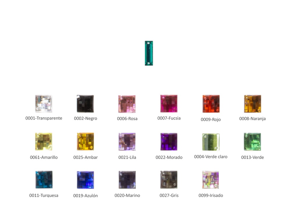 Piedra rectangular acrilica 223007 talla 155 Pack 400 ud.