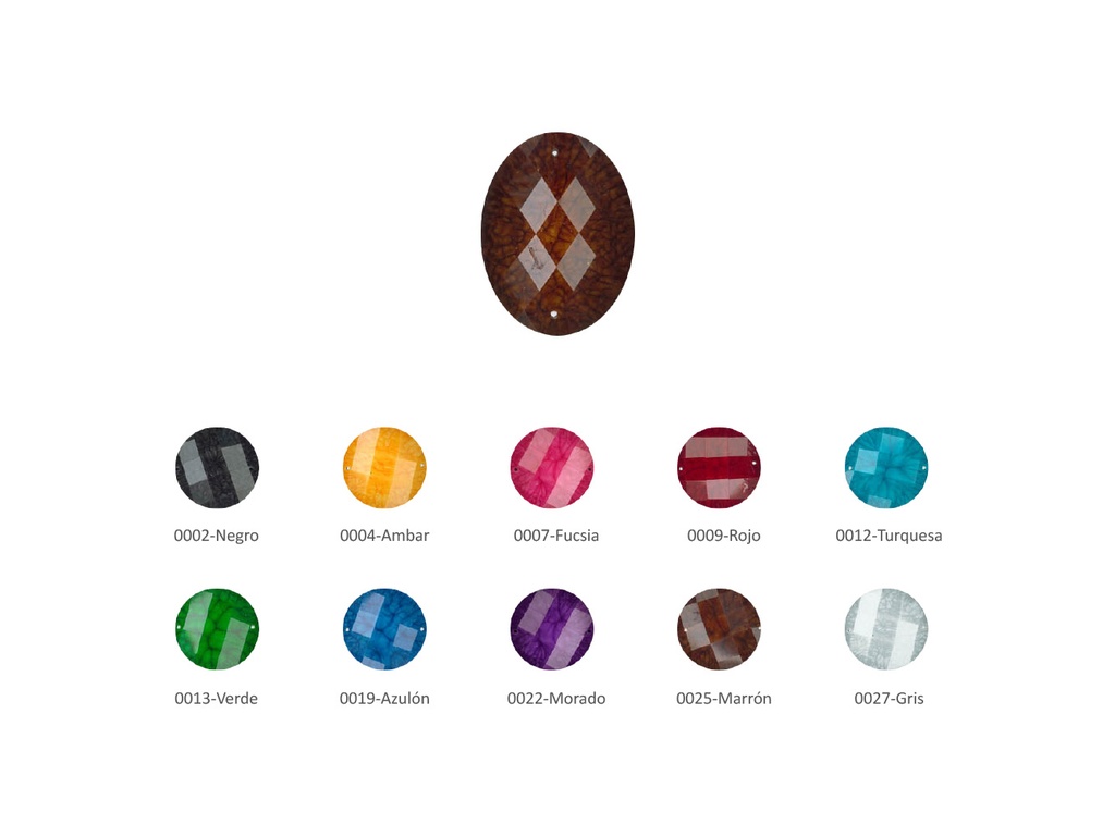 Piedra oval resina agua 223300 talla 304 Pack 25 ud.