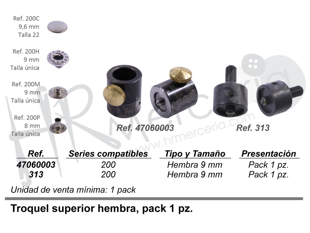 Troquel superior hembra 200