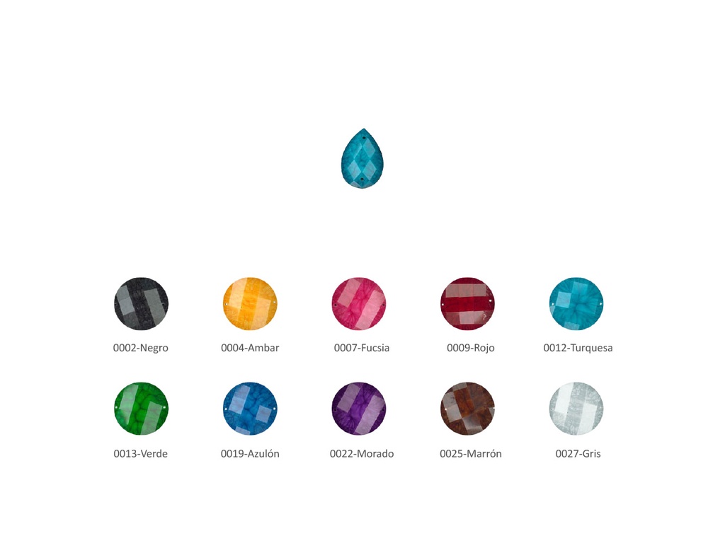 Piedra resina gota agua 223304 talla 131 Pack 100 ud.