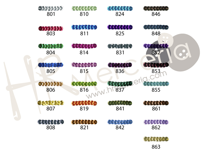 Lentejuela cubeta 6 mm 30141 metal 50 m