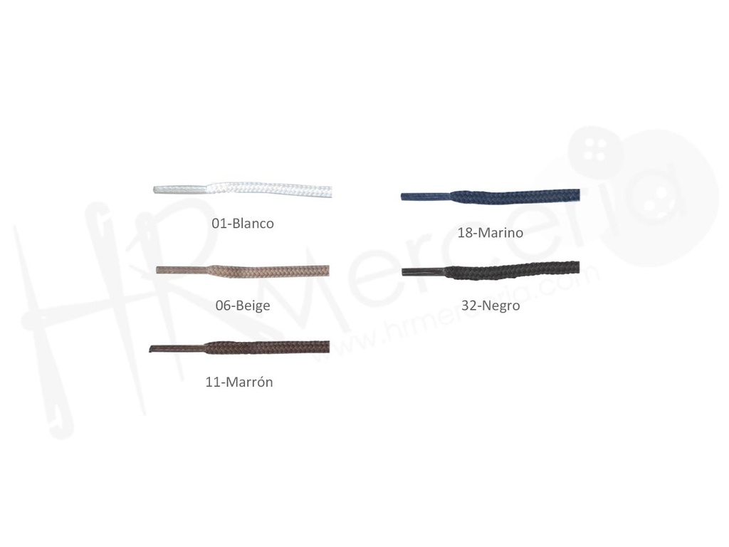 Cordon calzado redondo fino 75 cm Pack 24 ud.
