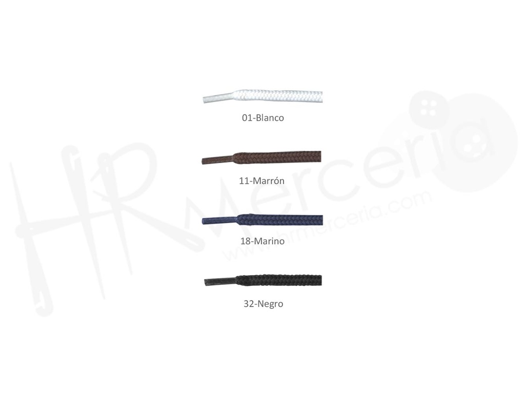 Cordon calzado redondo grueso 150 cm Pack 24 ud.