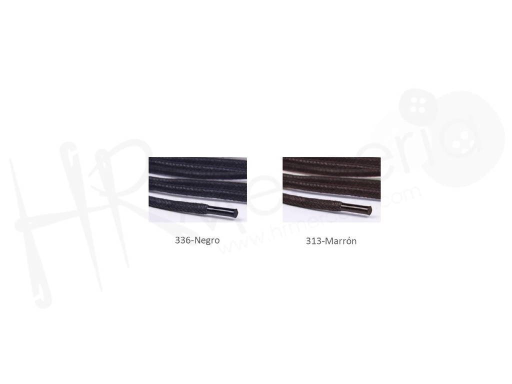 Cordon calzado redondo encerado 180 cm Pack 15 ud.