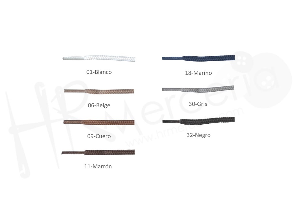 Cordon calzado redondo fino 90 cm