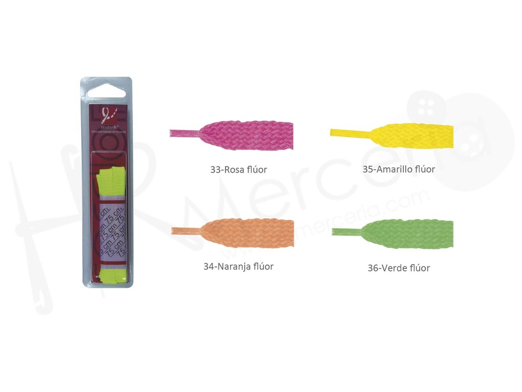 Cordon calzado fluor 484 plano 75 cm