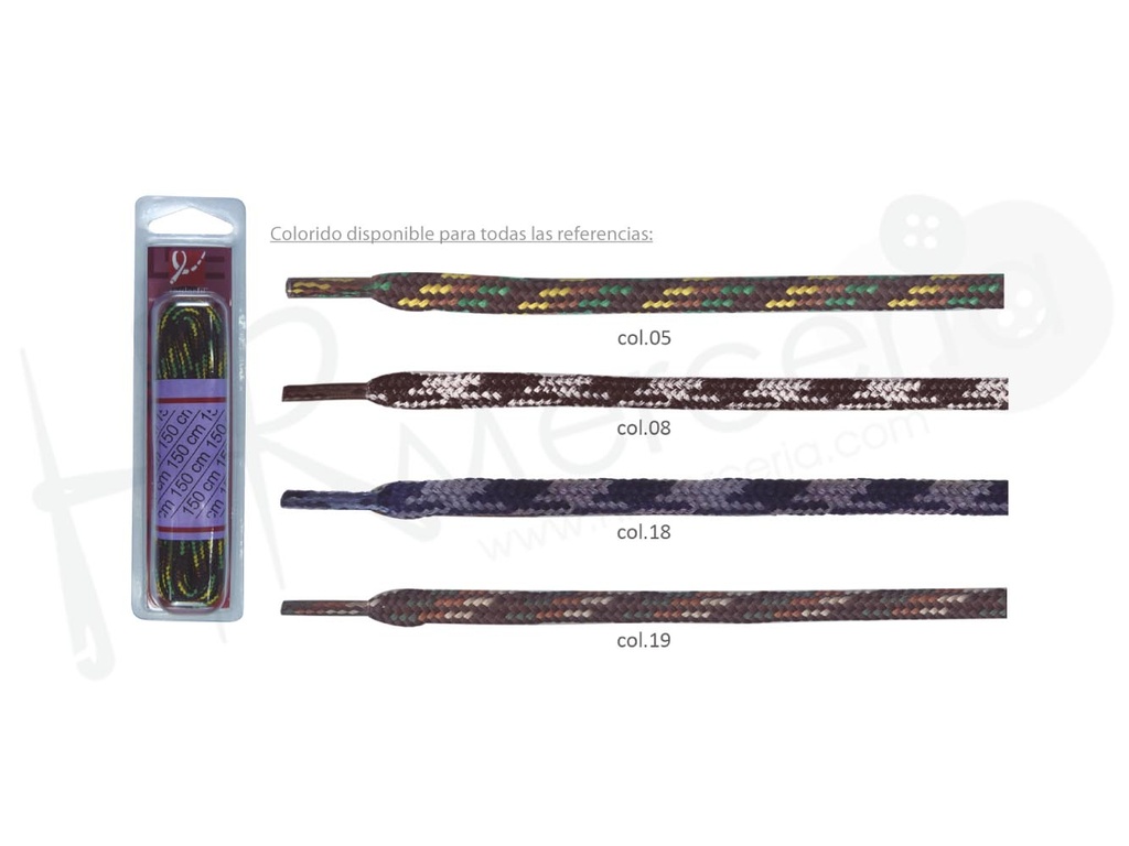 Cordon calzado trekking redondo 150 cm