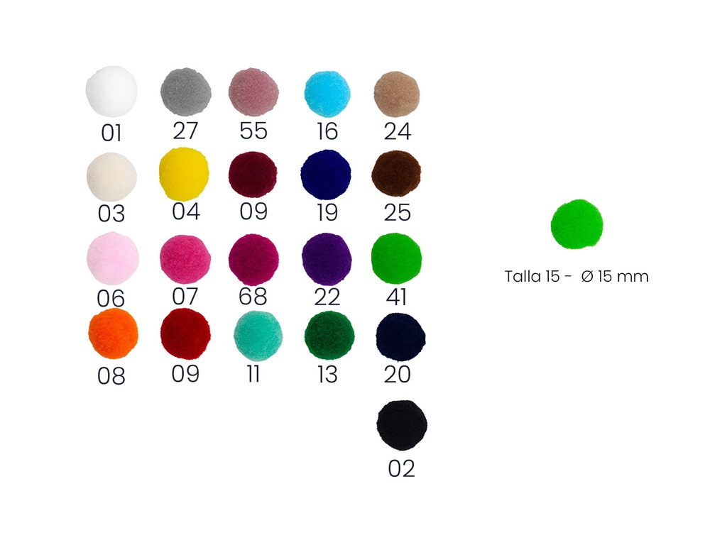 Pompon poliester 119500 pack 500 pz.