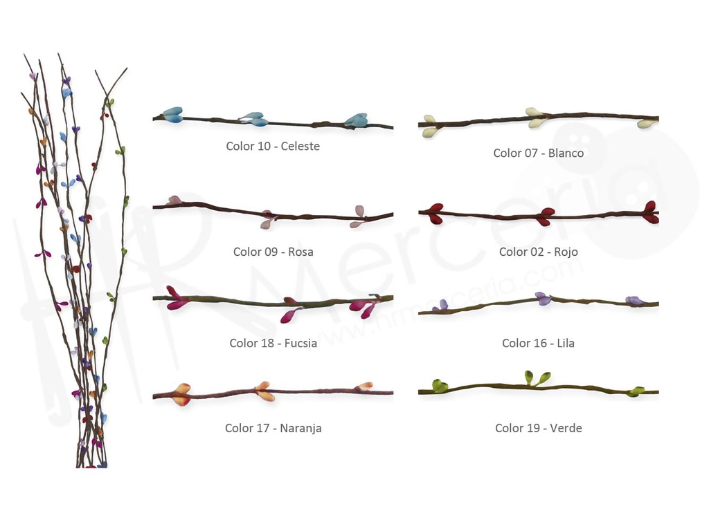 Alambre con pistilo para diadema Pack 12 ud