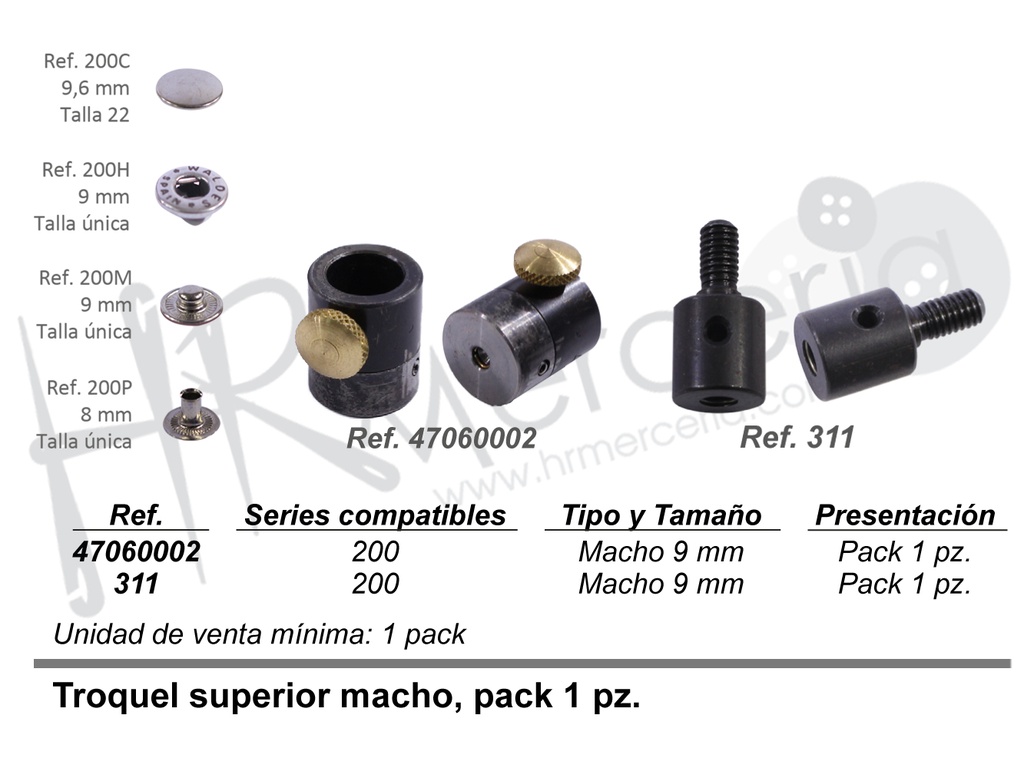 Troquel superior macho 200