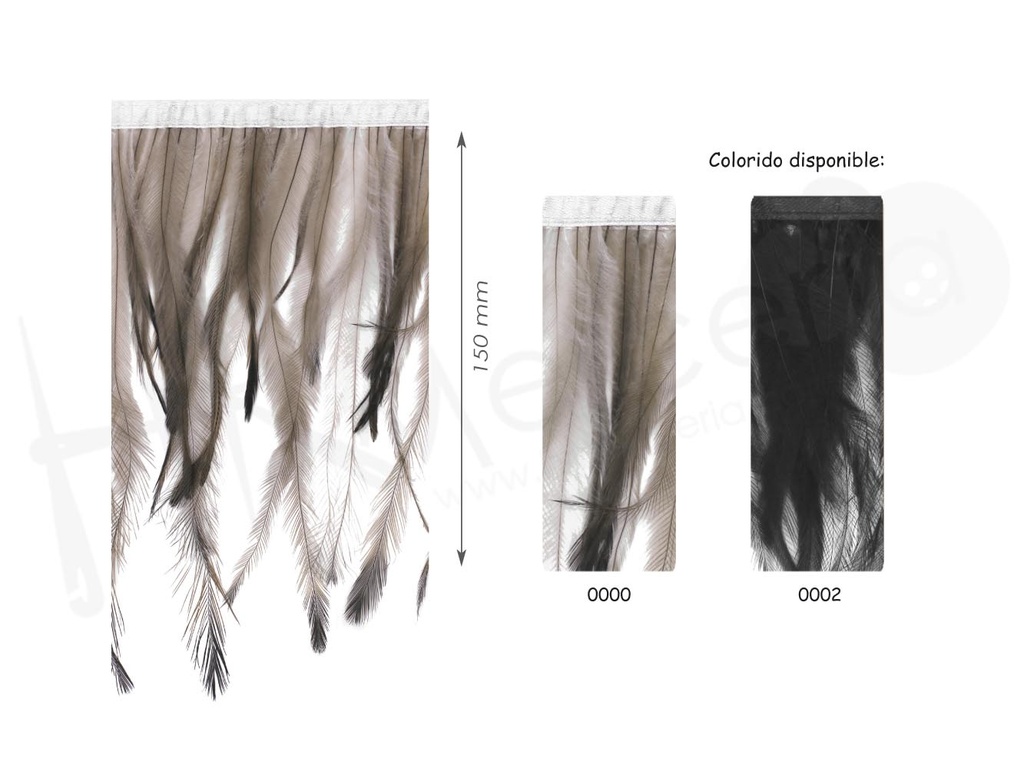 Fleco plumas emu 15 cm pza 5 mts