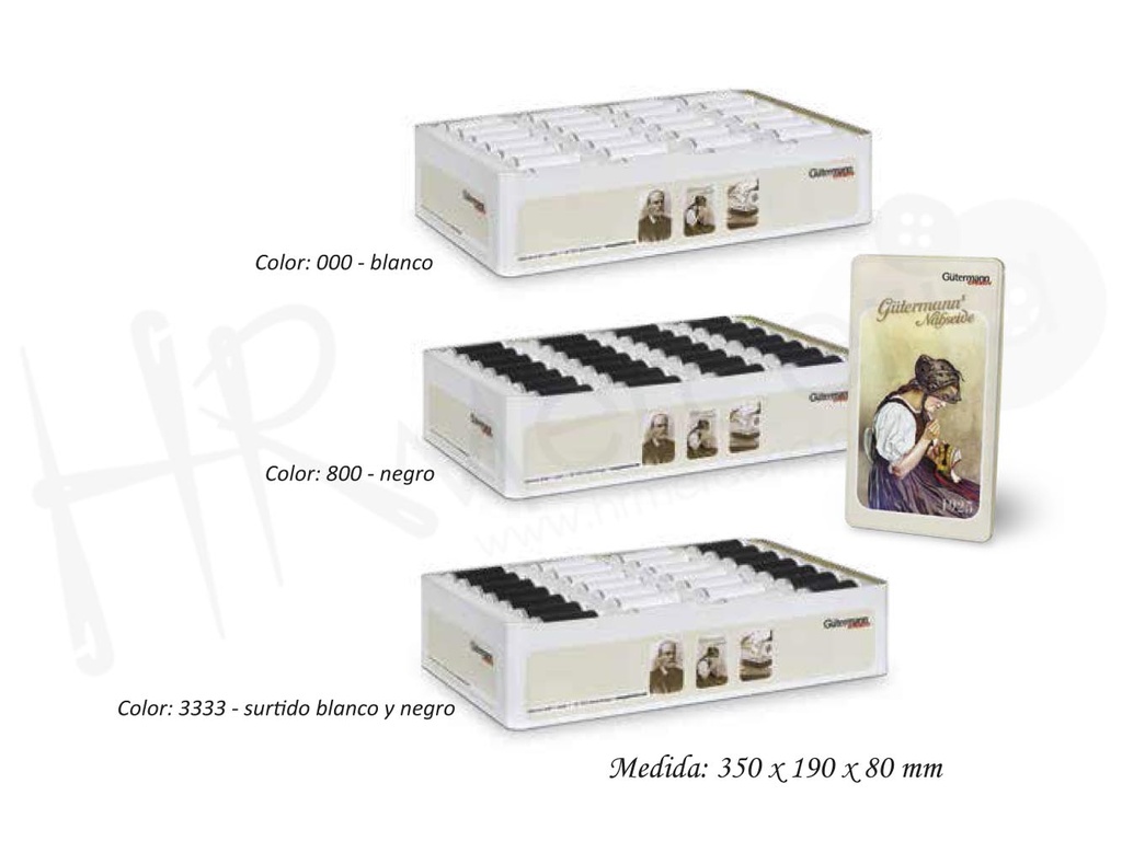 Caja laton 250 m Gutermann 80 bobinas
