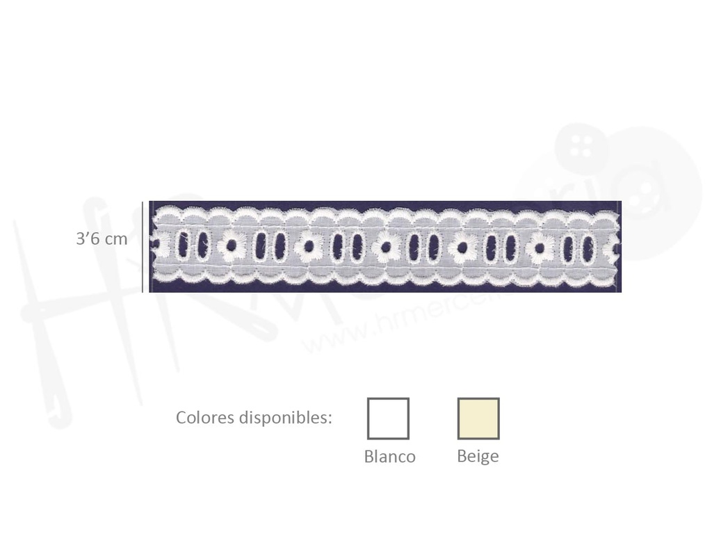 Tira batista poliester algodon 23920