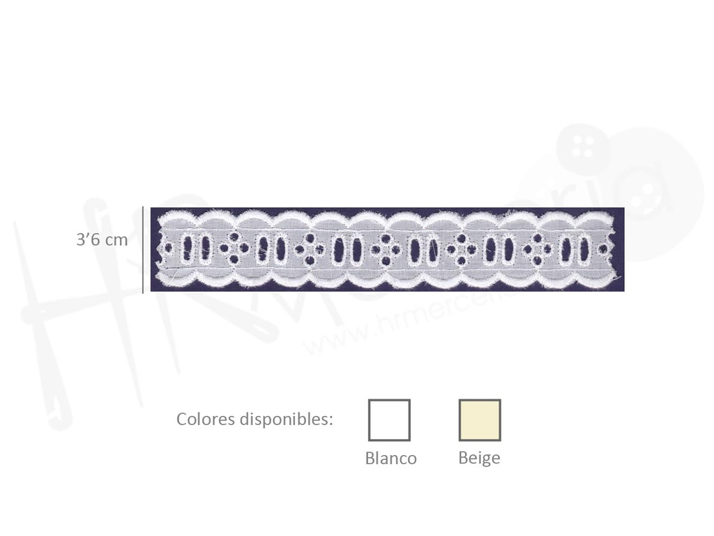 Tira batista poliester algodon 23949
