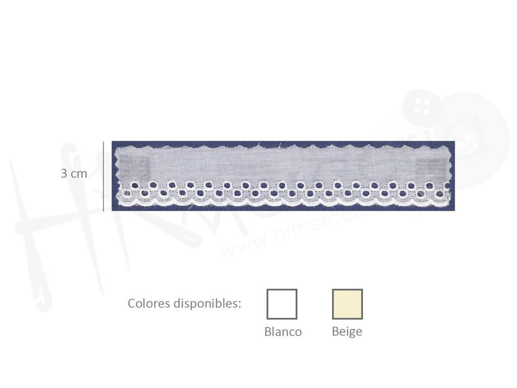 Tira batista poliester algodon 27141