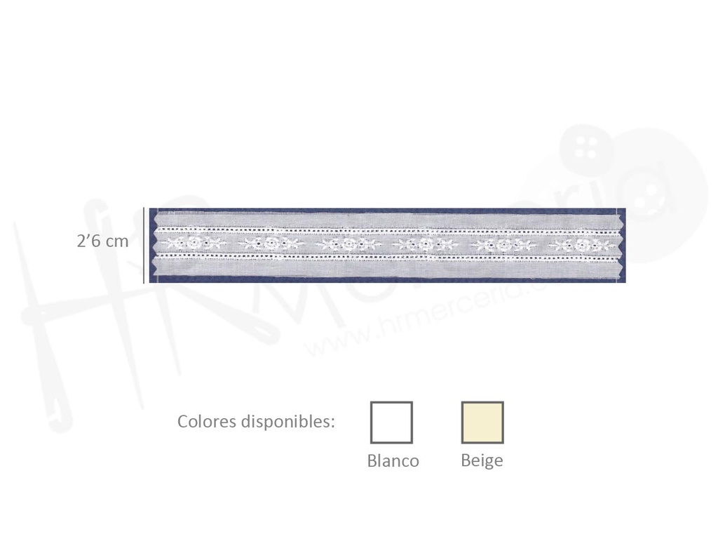 Tira batista 100% algodon 28229