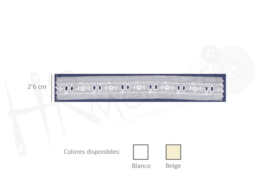 Tira batista 100% algodon 28230