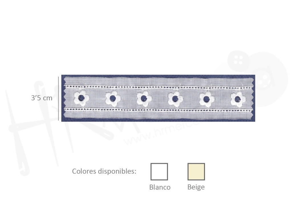 Tira batista poliester algodon 30687