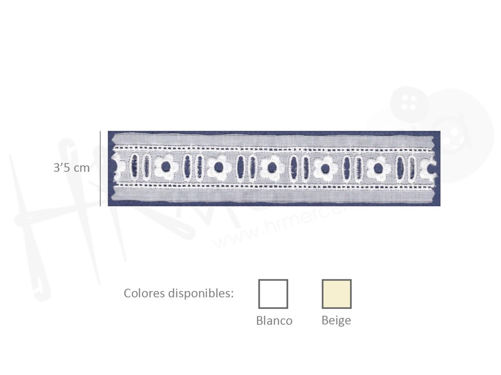 Tira batista poliester algodon 30688