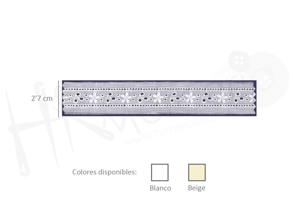 Tira batista poliester algodon 6658