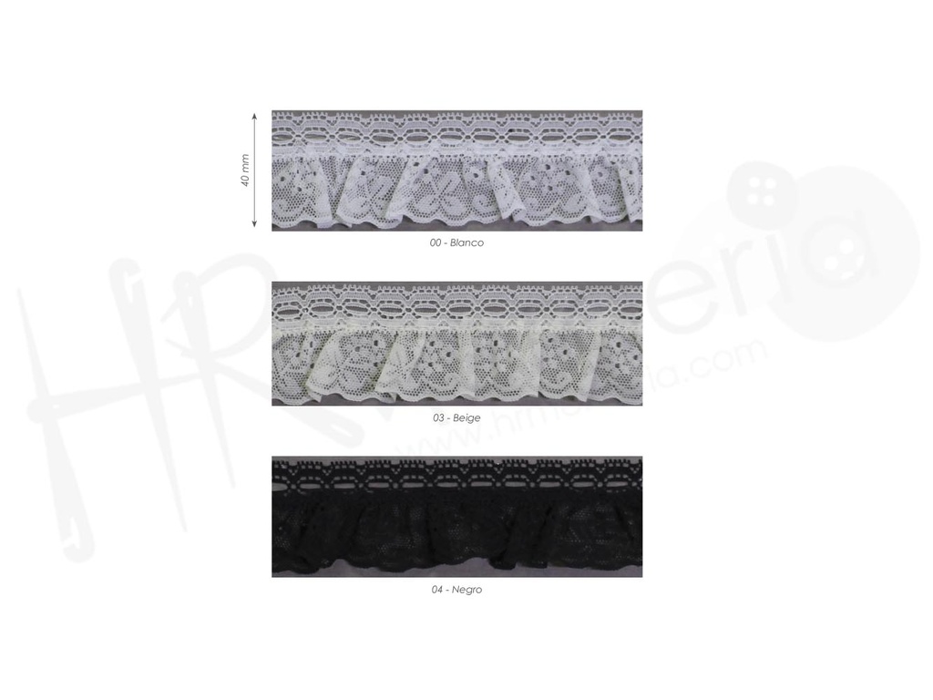 Puntilla fruncida 7155/40