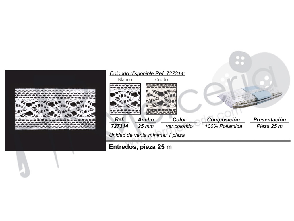 Puntilla bolillo 727314 pza 25 mts